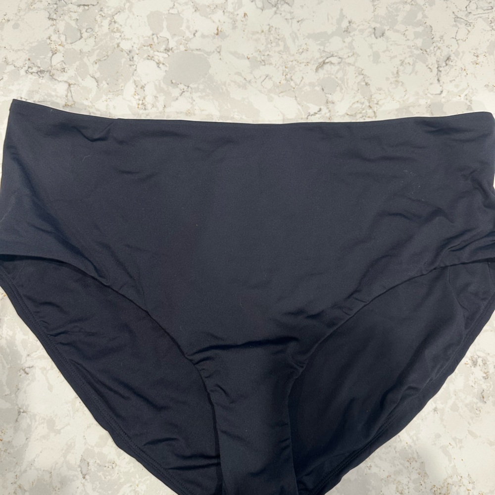 NWT Land’s End High-Waist Black Bikini Bottoms Size-16